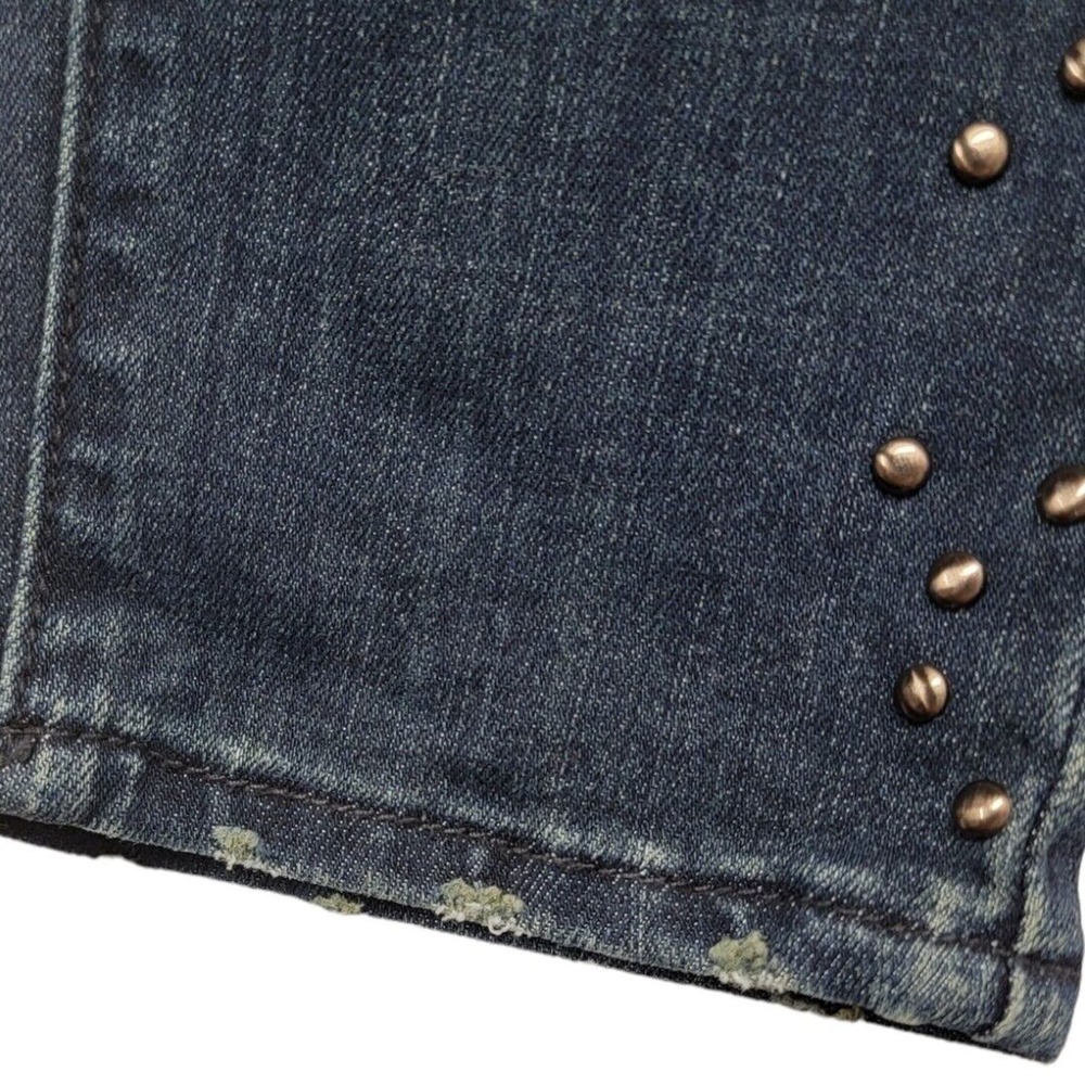 Seven7 Women's Metal Studded Mid-Rise Ankle Skinny Jeans Denim Blue Size 8 - Picture 5 of 10